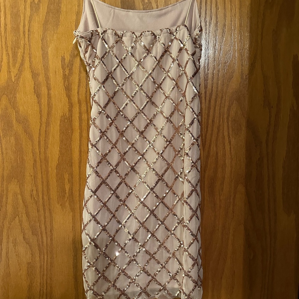 Sparkling Champagne Sequin Mini Dress - Perfect for Parties!